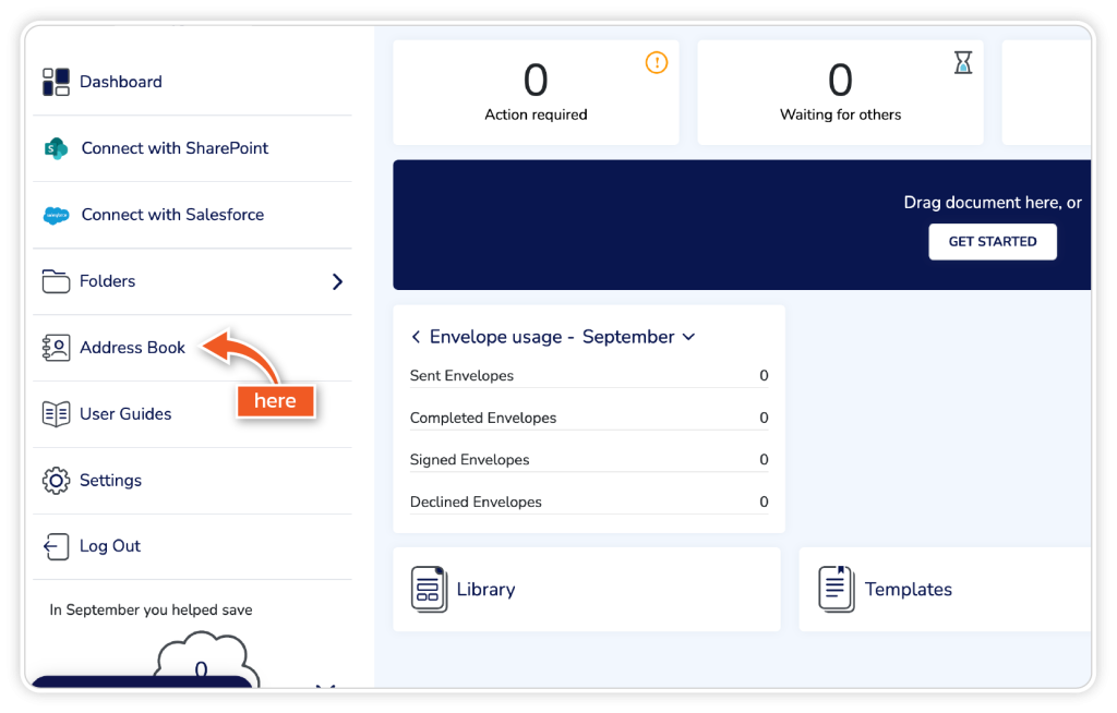 Add contacts to address book step 1