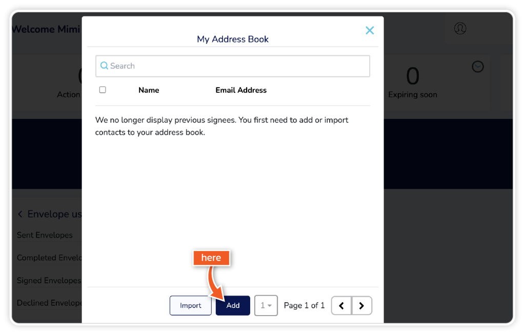 Add contacts to address book step 2