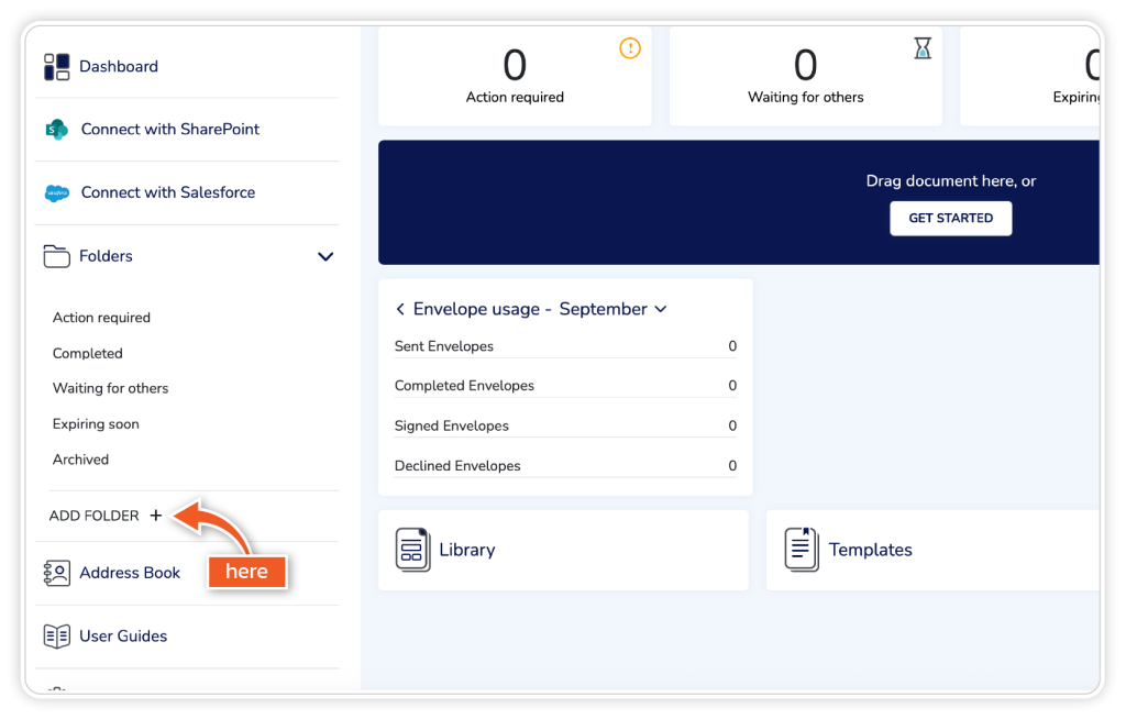 Add folders to your account step 2