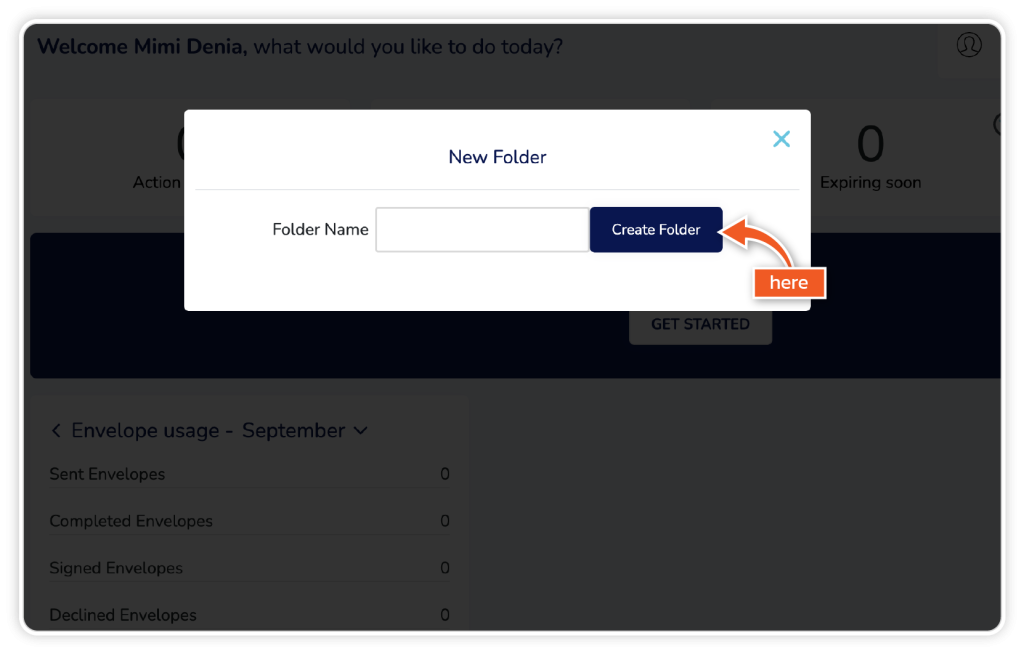 Add folders to account step 3