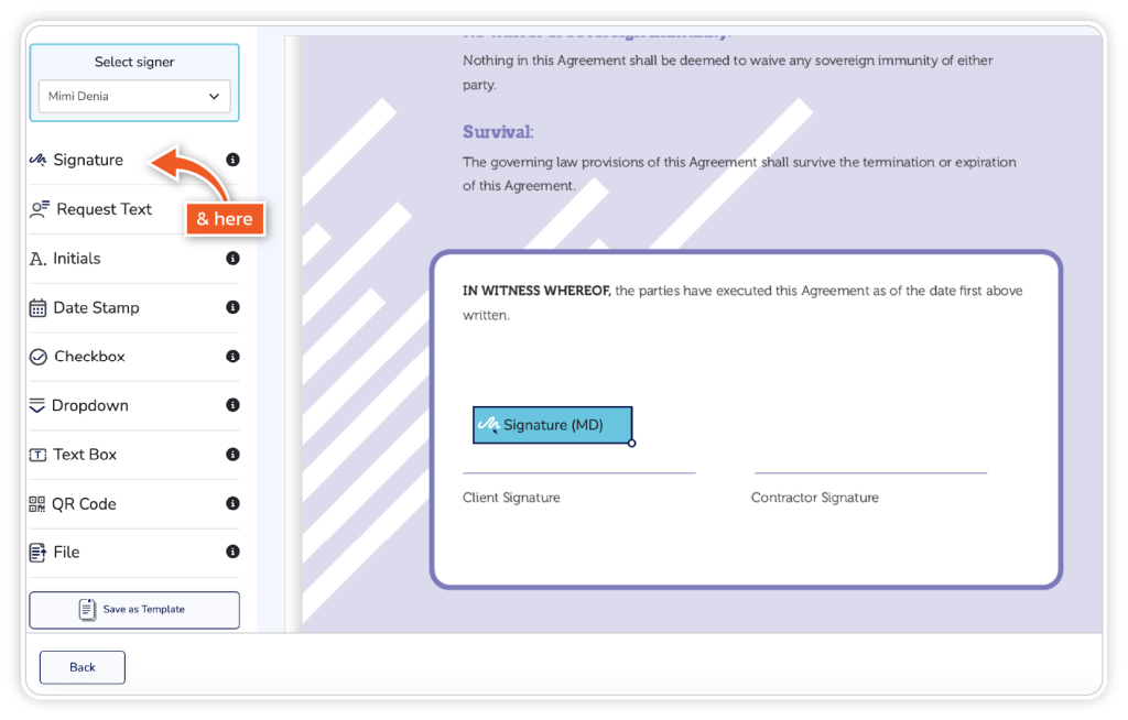 Apply fields to a document step 2