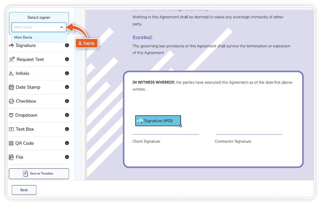Apply fields to a document step 3