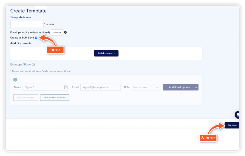 Create a template for bulk send step 4