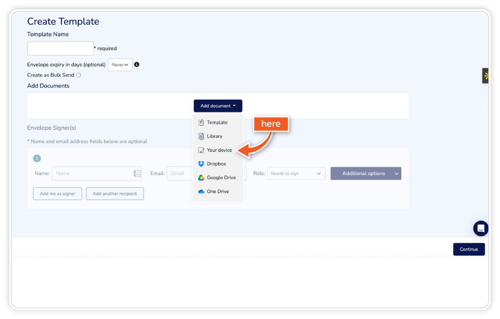 Create a template for multi-signer workflow step 3
