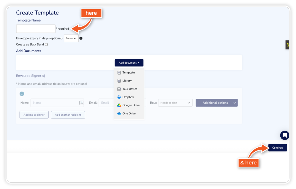 Create a template step 3