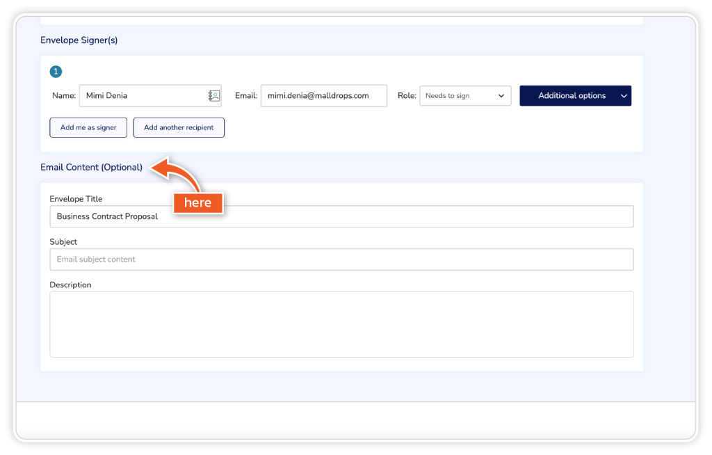 Create email body step 2