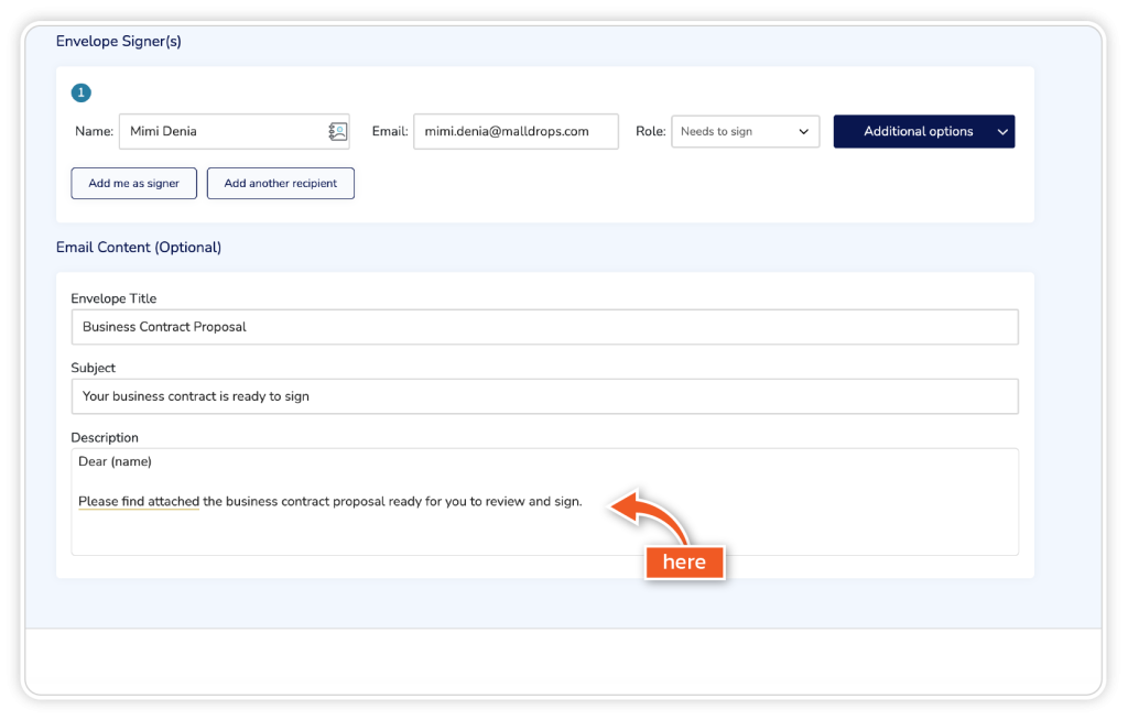 Create email body step 5