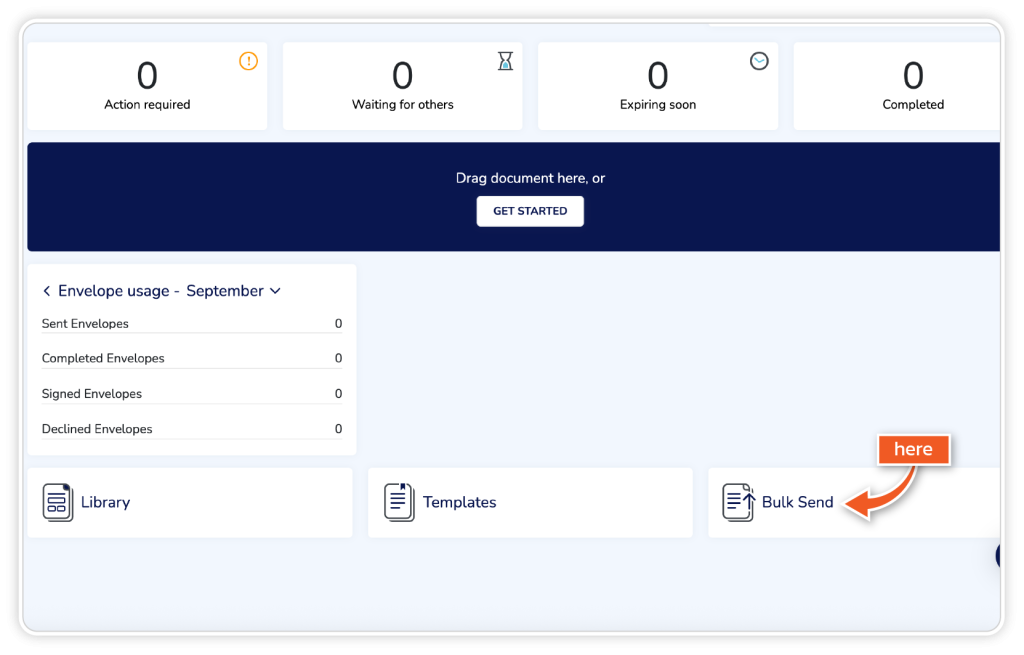 Create an envelope for bulk send step 1