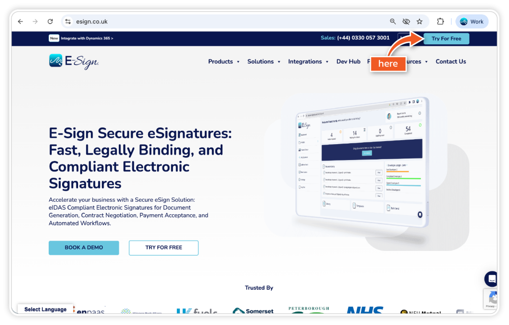 Create a free trial account step 2
