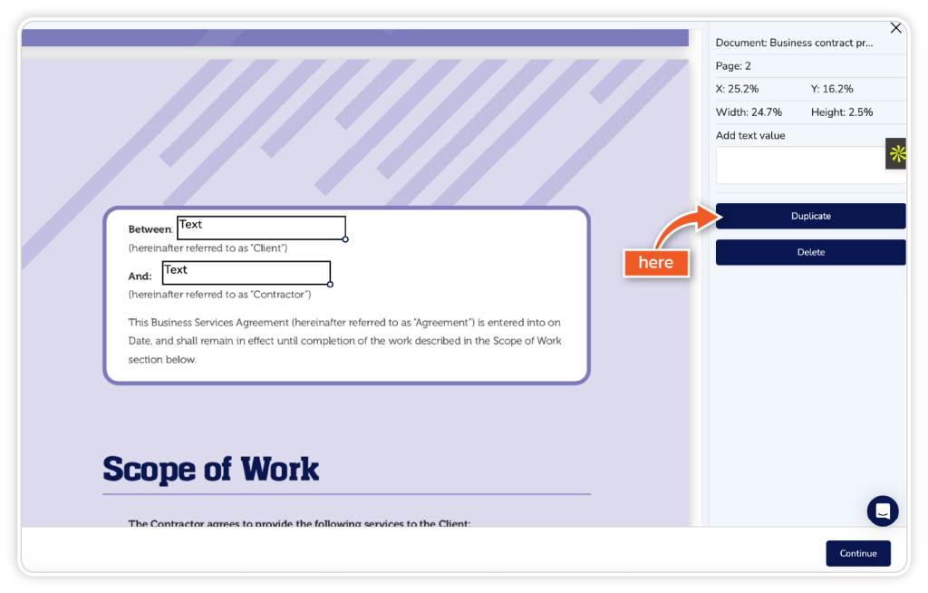 Duplicate fields step 4