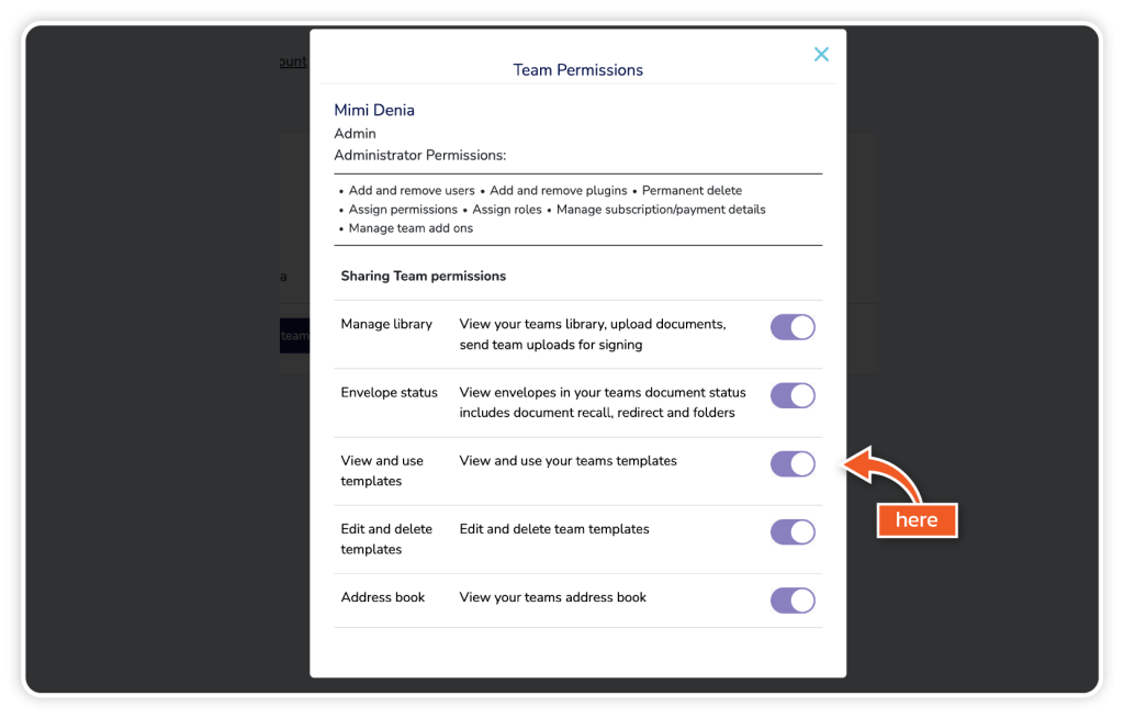 Edit user permissions step 4
