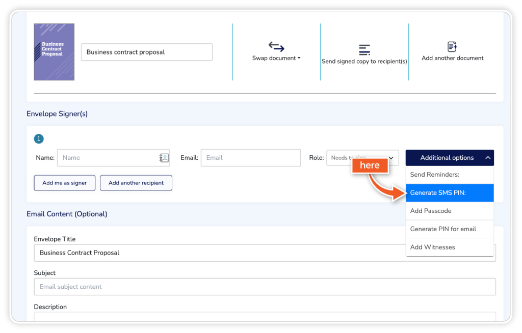 Generate sms pin step 3