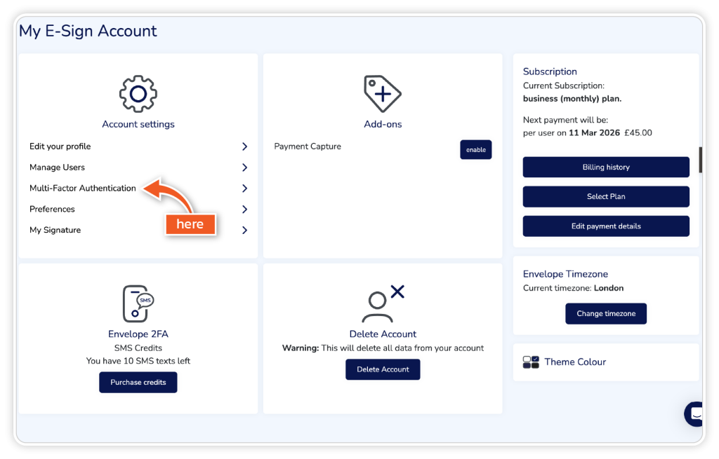 Set up MFA for login step 2