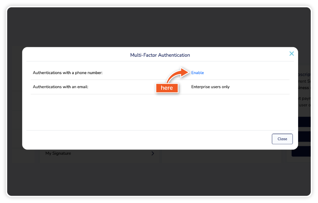 Set up MFA for login step 4