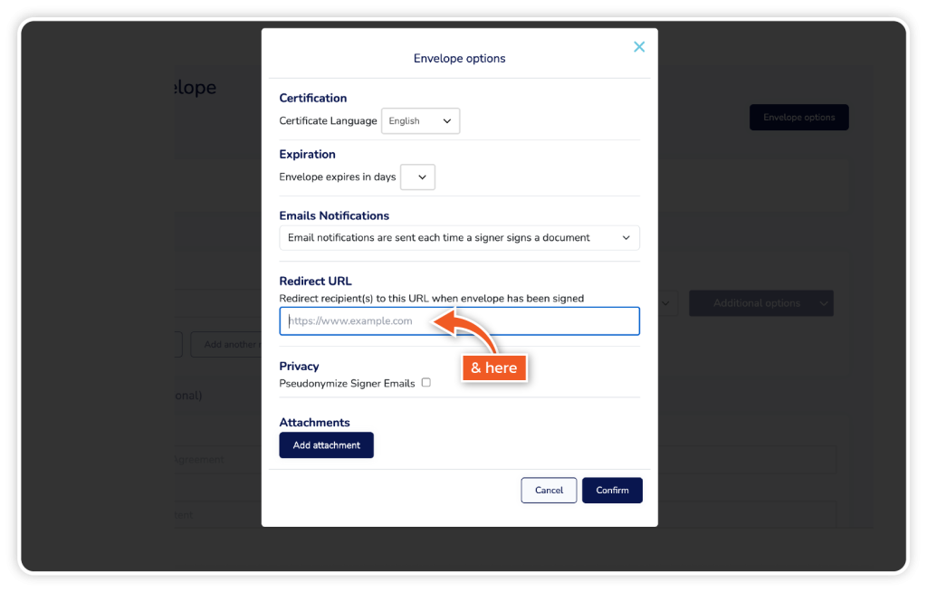 Set up redirect URL step 4