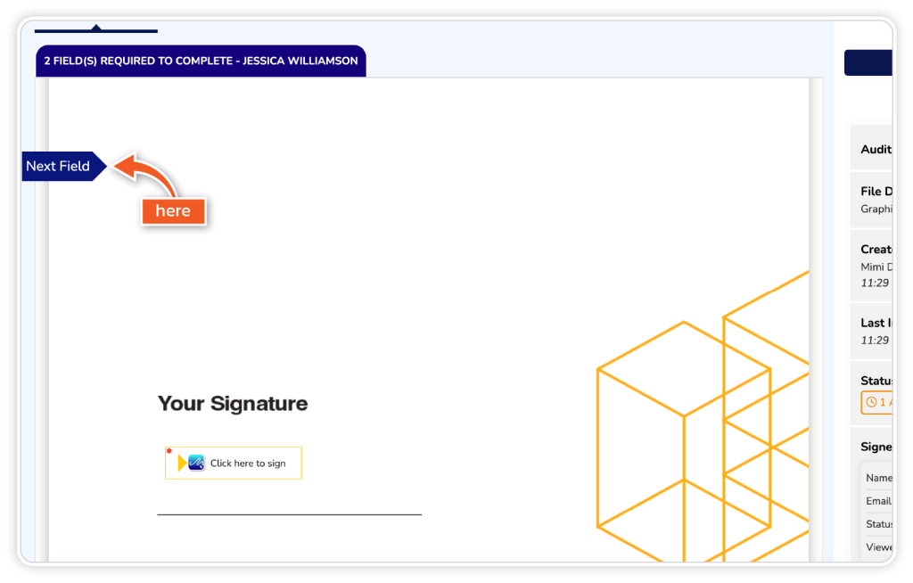 Sign a document pack step 2