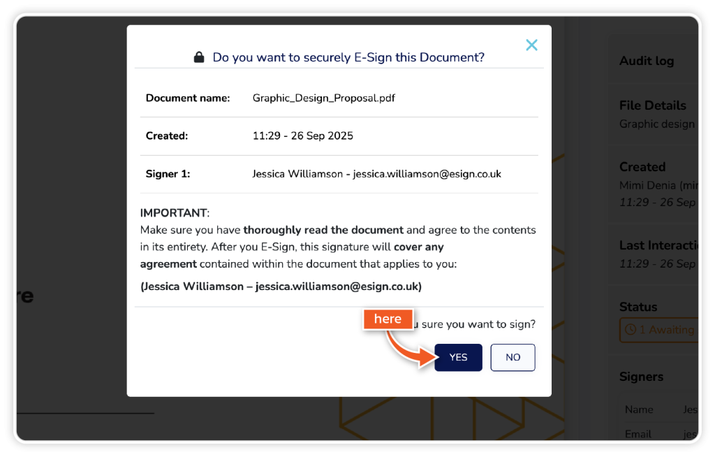 Sign a document pack step 4