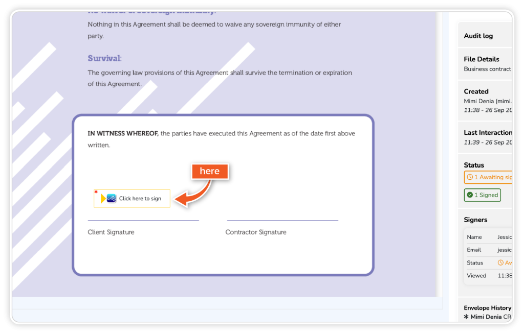 Sign a document pack step 5