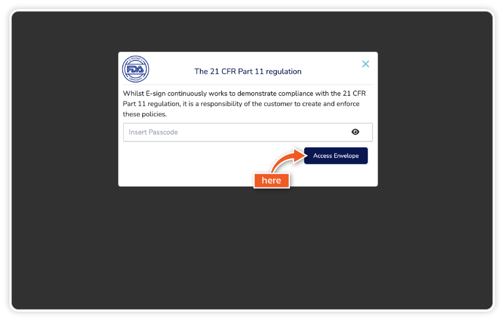 Sign documents with 21 CFR step 2