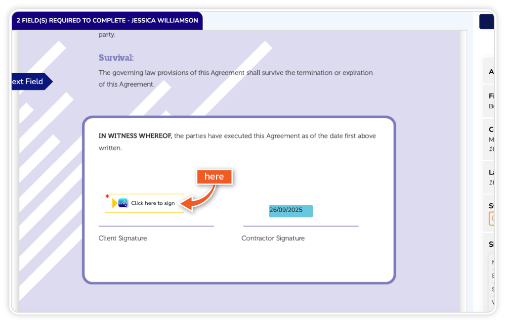 Sign documents with 21 CFR step 3
