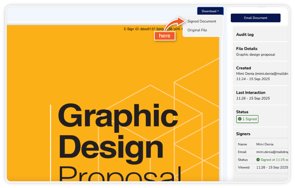 View and download completed documents step 4