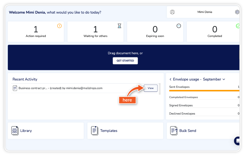 View recent user activity step 2