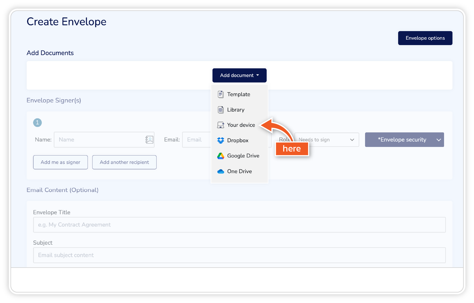 How to Create an Envelope for One Signer with Data Tags | Help Centre