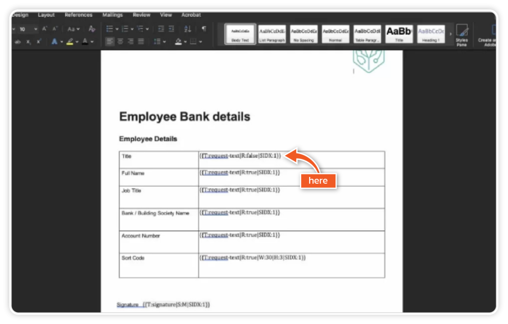 Create envelope with data tags for multiple signers step 2