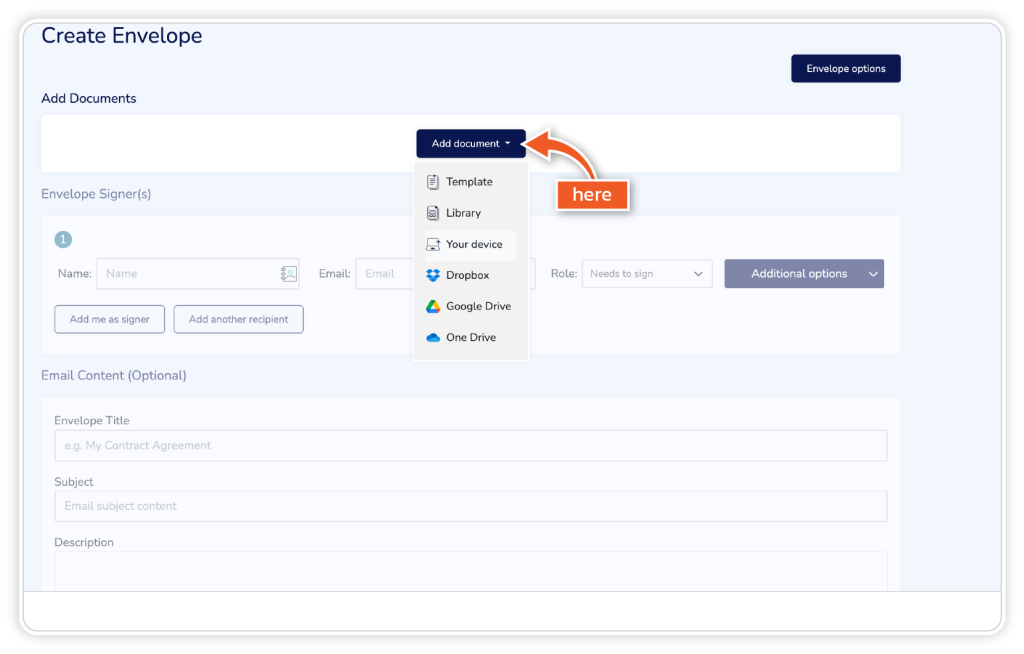 Create envelope with data tags for multiple signers step 3