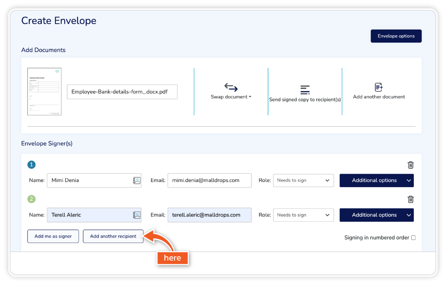 How to Create an Envelope with Multiple Signers Using Data Tags | Help ...