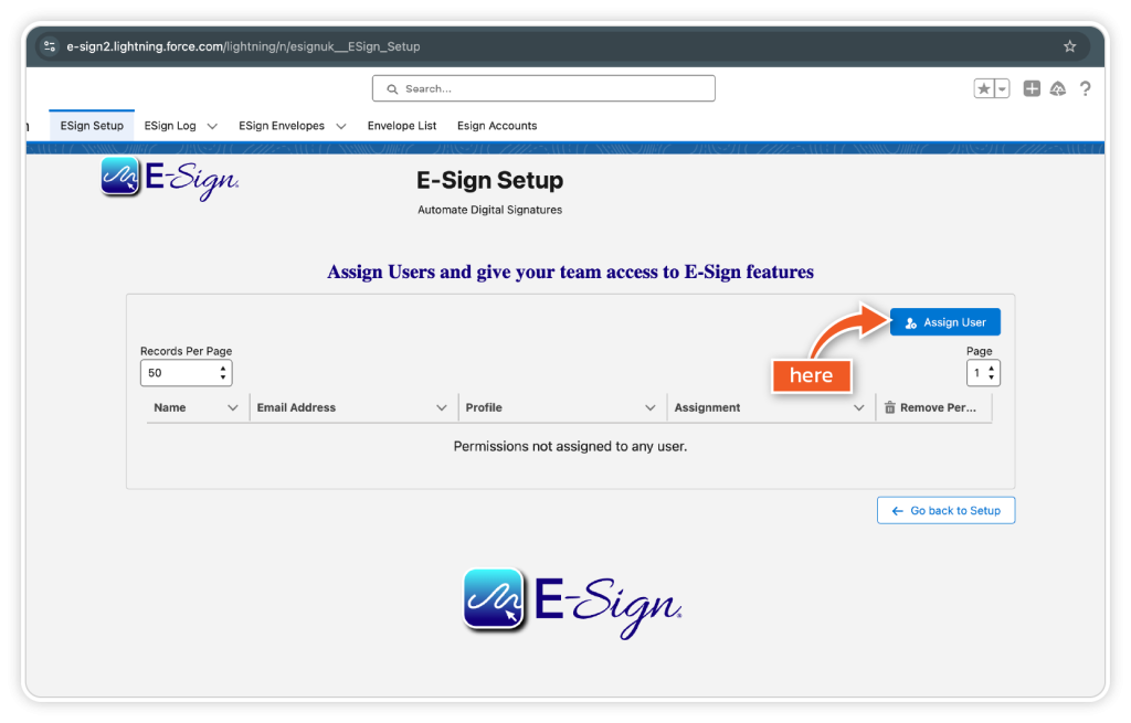 Install eSign for Salesforce step 13