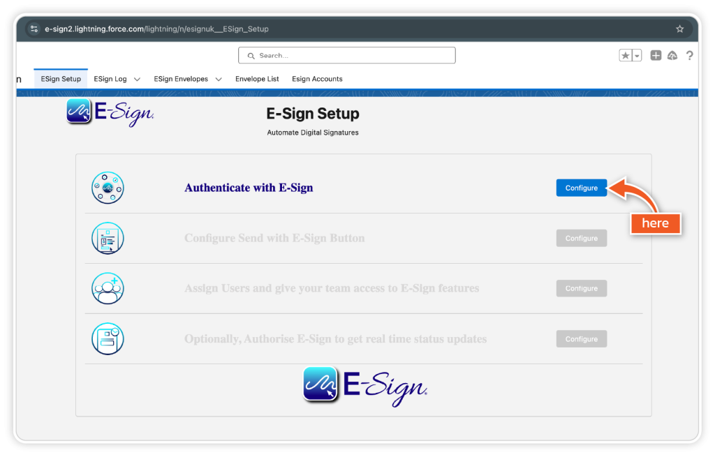 Install eSign for Salesforce step 3