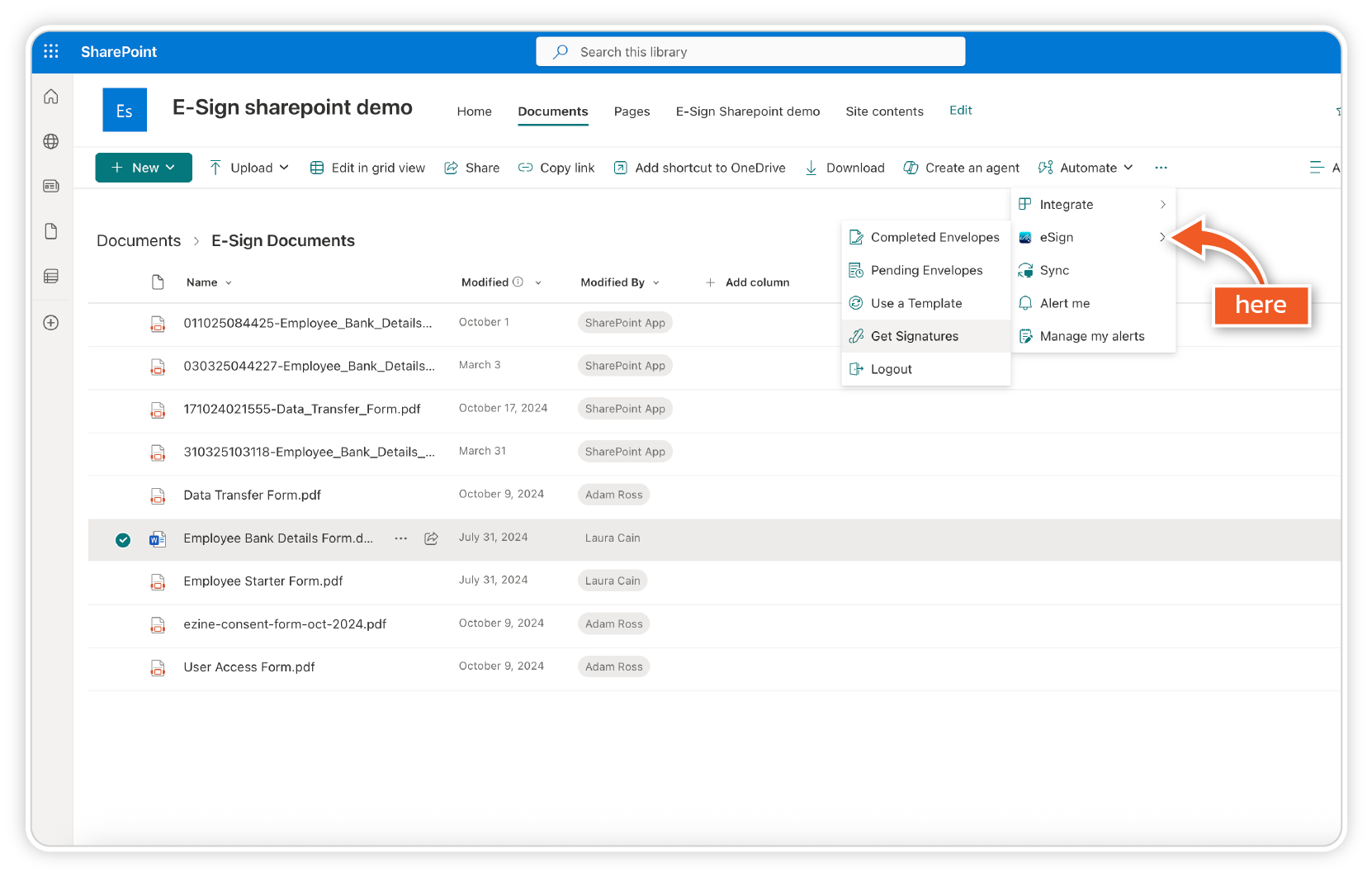 How to Use eSign for SharePoint | Help Centre