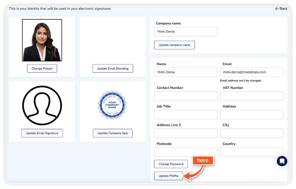 Upload a company seal step 4