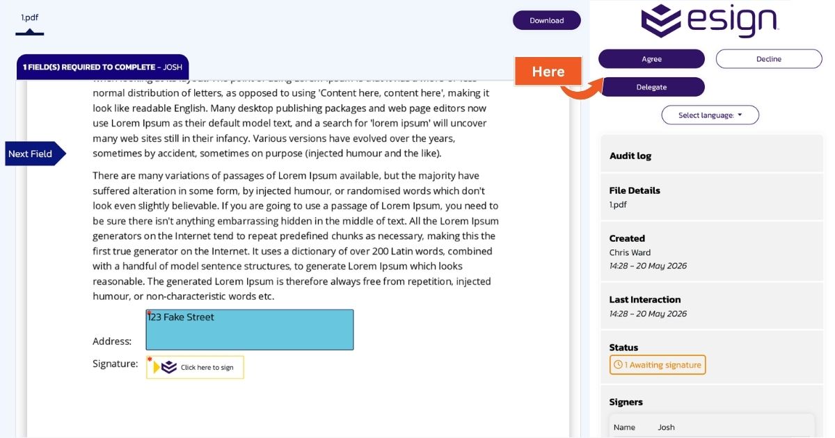 How to Delegate a New Signer - eSign Help Centre